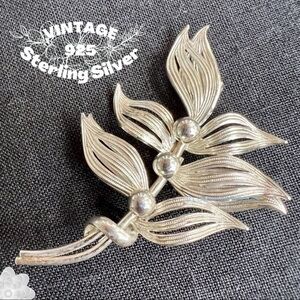 FORSTNER STERLING Vintage Sterling Silver Dimensional Flower Design Pin Brooch